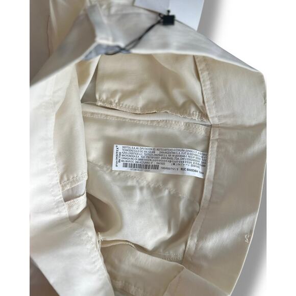 ZARA 7385/600/712 Ivory Wide-Leg Pants S 26 | 33" Inseam High Rise 2 Pockets - Picture 5 of 8